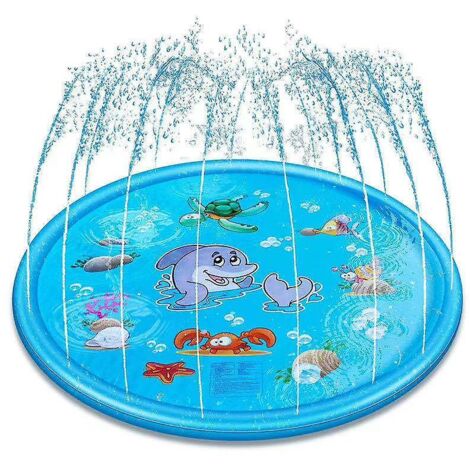 Tapis de jeux d'eau pour enfants 150 cm, jeu de pataugeoire d'extérieur pour garçons et filles dans les jardins et sur les pelouses (1/5)