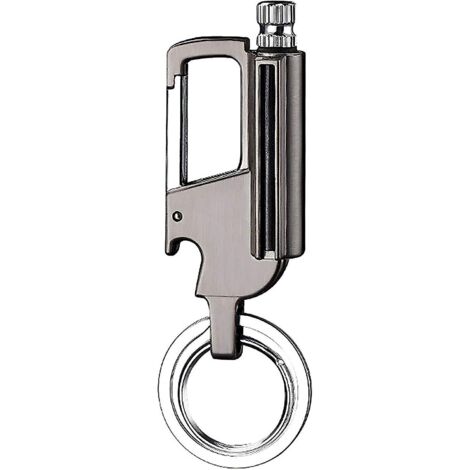 Briquet porte-clés allume-feu étanche en métal et silex (1/4)