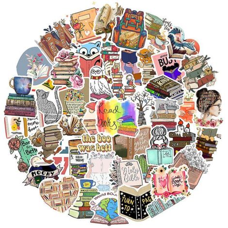 Lot de 50 autocollants assortis pour livres, bouteilles d'eau, gobelets, valises, skateboards, pare-chocs, albums de scrapbooking et tasses - Cadeau idéal pour enfants, adolescents et adultes (1/3)