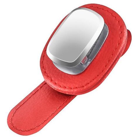 Porte-lunettes de soleil rouge pour pare-soleil de voiture avec pince à tickets (1/5)