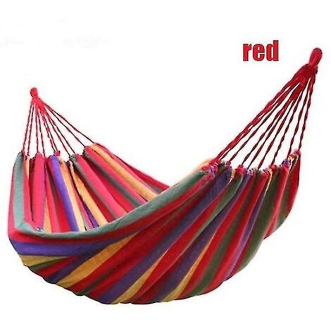Hamac de voyage portable rouge arc-en-ciel pour l'extérieur, 190 x 150 cm (1/5)