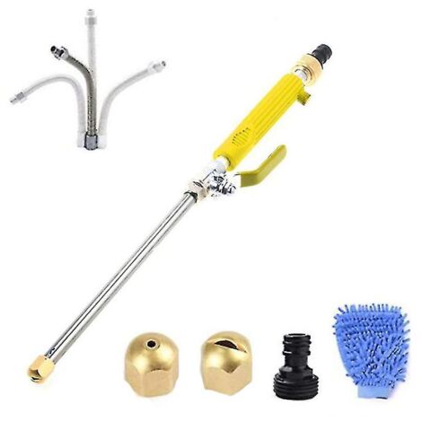 Ensemble de 6 pistolets de pulvérisation haute pression jaunes pour nettoyeur de jardin et de voiture (1/3)