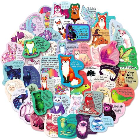50 autocollants d'animaux de la ferme pour enfants, assortiment d'animaux, 4-6 cm (1/5)