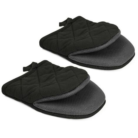 Lot de 2 mini maniques de cuisine en silicone résistant à la chaleur, pour la cuisson au four et au gril, supportant jusqu'à 260 °C (500 °F), antidérapantes et munies d'une boucle de suspension. (1/5)