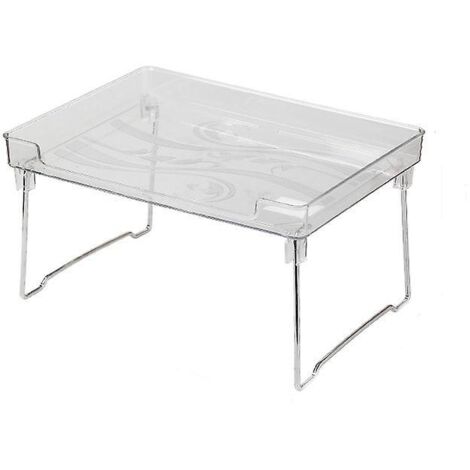 Organisateur transparent et chromé en plastique et métal résistants pour le rangement des placards, de la cuisine, de la salle de bain et du maquillage (1/4)