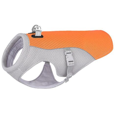 Gilet rafraîchissant d'été pour chien - Manteau rafraîchissant orange respirant et à évaporation pour chien (1/5)