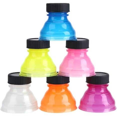 Lot de 6 couvercles réutilisables en plastique pour canettes de soda - Bouchons à pression résistants à la poussière pour bière, jus et coca-cola (1/4)