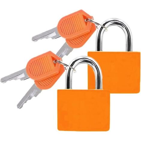 Lot de 2 cadenas de voyage orange avec clés pour valises, casiers de salle de sport et sacs de vacances (1/5)