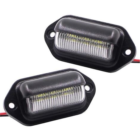 Lot de 2 éclairages de plaque d'immatriculation étanches à 6 LED SMD pour camions, fourgonnettes, remorques, voitures, véhicules et caravanes 12V/24V (1/5)