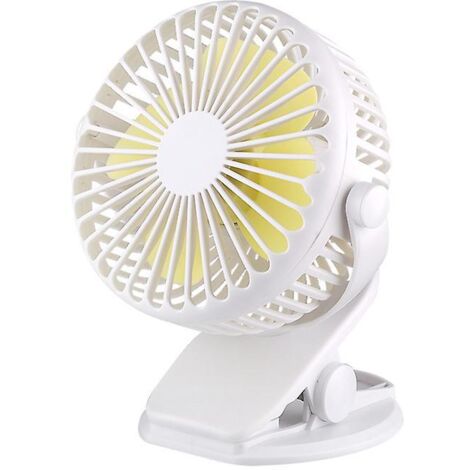 Ventilateur de bureau USB rechargeable et portable avec 3 vitesses et rotation à 360° pour poussette, voiture et bureau à domicile (1/5)