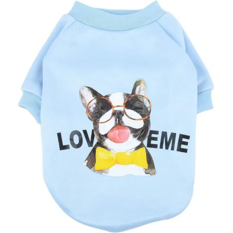 Manteau d'hiver bleu en coton rembourré pour petits chiens (1/4)