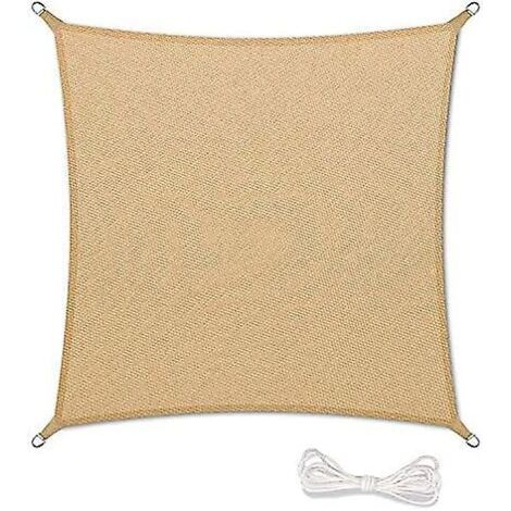 Voile d'ombrage extérieure - Protection UV 90% imperméable, couleur sable (2x2m) (1/5)