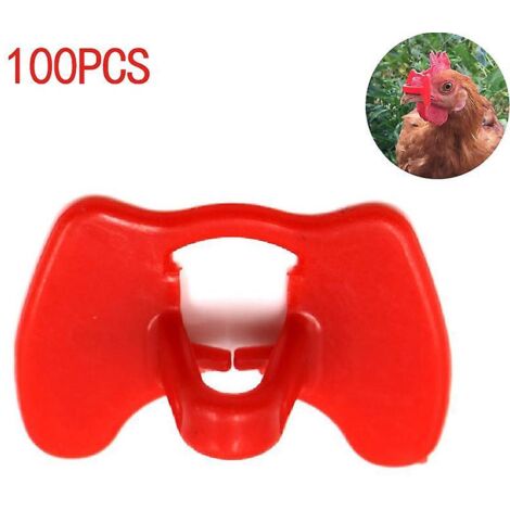 Lot de 100 lunettes de protection anti-picage en plastique sans boulon pour poules (1/3)
