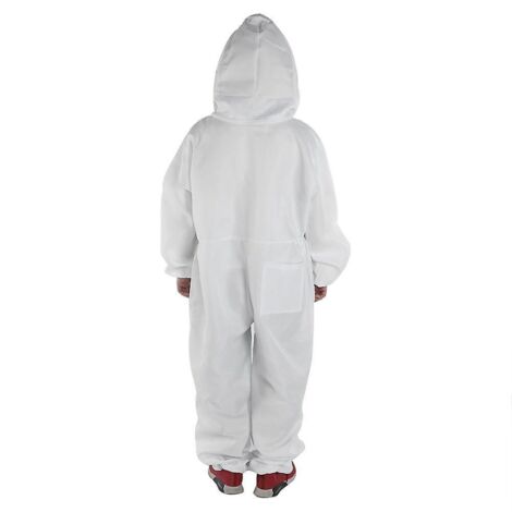 Combinaison d'apiculteur professionnelle avec gants longs et cagoule - Blanche (L) (1/4)