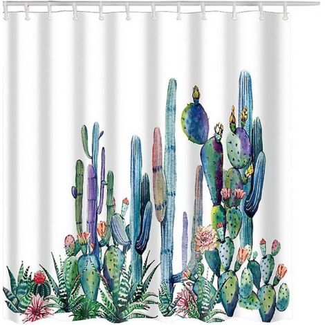 Rideau de douche anti-moisissure avec crochets - Magnifique rideau de salle de bain imprimé de haute qualité - Lavable et antibactérien - Facile à nettoyer - 180 x 180 cm (1/5)