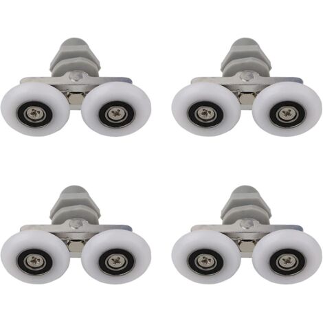 Roulettes de porte de douche double coulissantes, pièces de rechange 25 mm, lot de 4 (1/5)