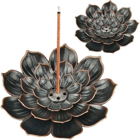 Ensemble de 2 porte-encens en forme de bâtonnet et brûleur d'encens en forme de cône Lotus (1/4)