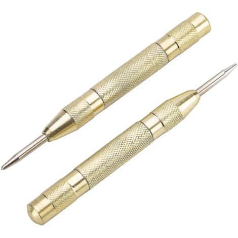 2 poinçons automatiques à ressort en laiton robuste - 13 cm (1/4)