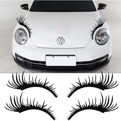 Autocollant décoratif amovible en forme de cils noirs pour pare-chocs de voiture (1/5)