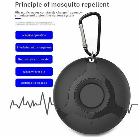 Répulsif anti-insectes portable USB à ultrasons pour l'extérieur, noir (1/5)