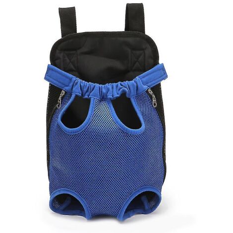 Sac à dos de transport ajustable pour petits chiens - Bleu, pattes libres, conception facile à enfiler pour les voyages, la randonnée et le camping (1/4)