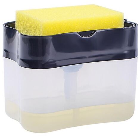 Distributeur de savon et porte-éponge 2 en 1 noir pour la cuisine (1/5)