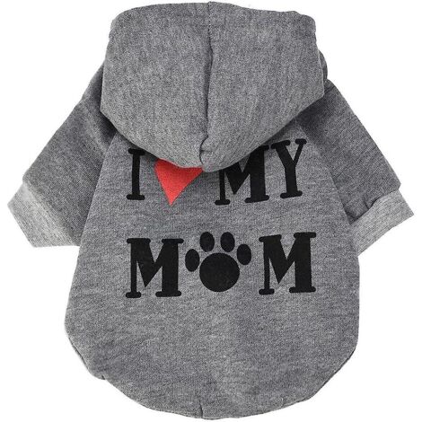 Manteau d'hiver chic à capuche pour petit chien Teddy, gris, taille S (1/3)