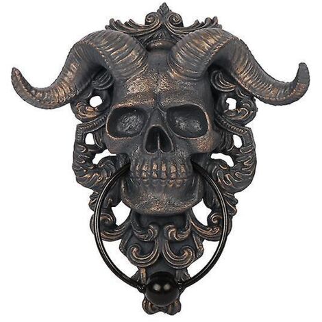 Sculpture murale en forme de crâne de mouton punk, heurtoir de porte décoratif (1/3)