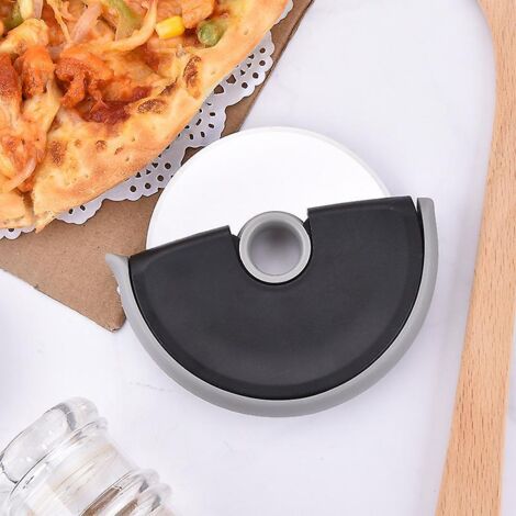 Roulette à pizza compacte et facile à nettoyer - Idéale pour les toasts, la pâte à pizza et plus encore - Coupe nette - Noire (1/3)