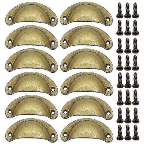 Poignées de tirage semi-circulaires en forme de coupe, en bronze, 12 pièces (1/5)