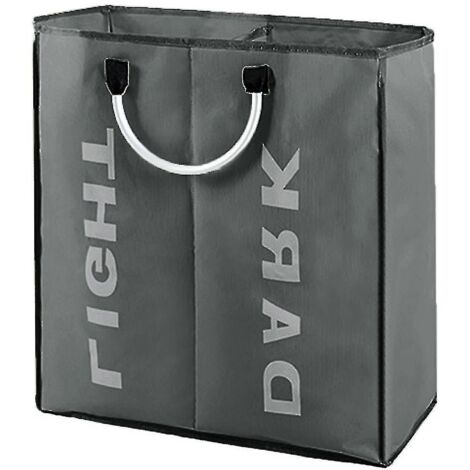 Panier à linge pliable double gris foncé (1/4)