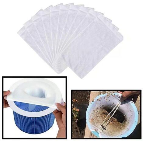 Lot de 20 chaussettes réutilisables pour skimmer de piscine, pour la préfiltration des paniers de skimmer et des filtres de pompe (1/5)