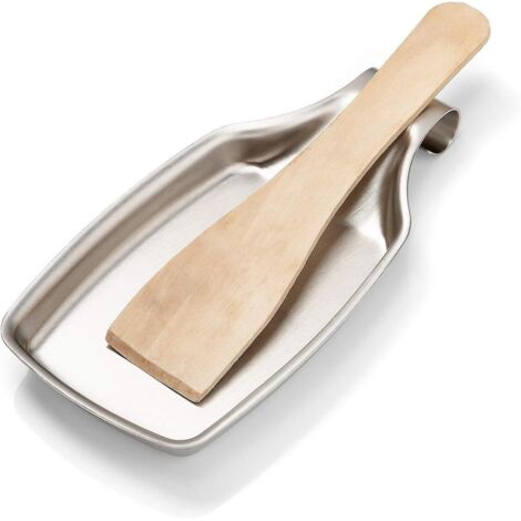 Repose-cuillère en acier inoxydable pour plaque de cuisson, 21,1 cm x 10,8 cm, robuste et durable (1/5)