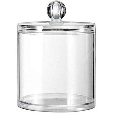 Pot de rangement transparent en acrylique avec couvercle pour cotons-tiges, friandises et bijoux - 6,9 x 10,9 cm (1/5)