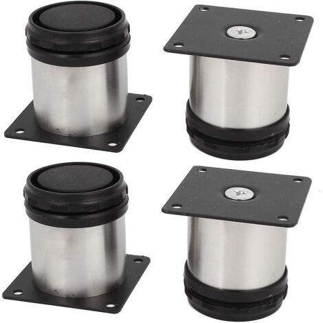 Pieds de meubles de cuisine ronds réglables en acier inoxydable - Lot de 4 - 50 x 50 mm (1/5)