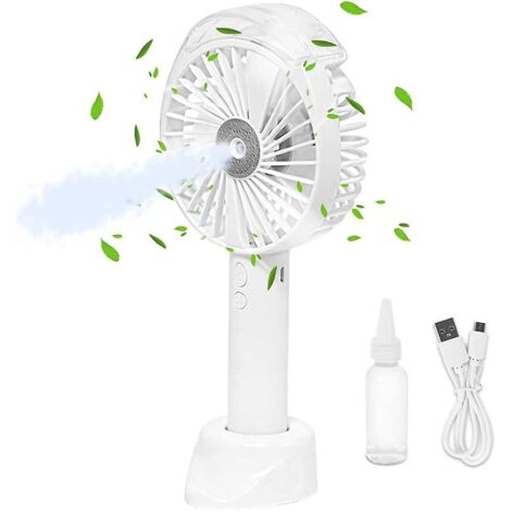 Ventilateur de poche portable blanc avec batterie rechargeable USB (1/5)