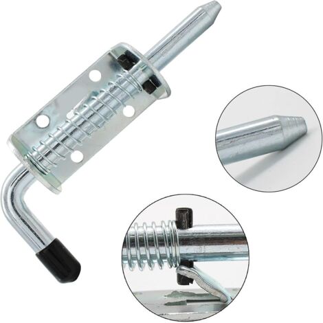 Goupille de verrouillage à ressort robuste en acier inoxydable pour porte, hangar, hayon, remorque et garage (1/3)