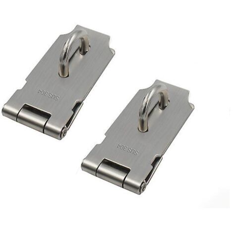 Ensemble de loquet de porte en acier inoxydable de 10 cm (4 pouces) avec vis pour cadenas, argent (1/5)