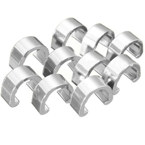 Lot de 10 clips en C pour guide-câble de vélo VTT, couleur argent (1/5)