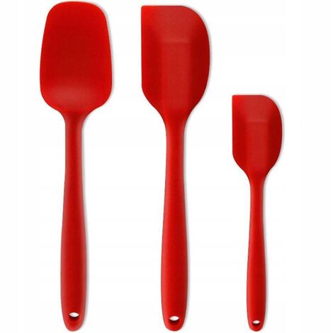 Ensemble de spatules en silicone rouge pour la cuisson au four et au barbecue (1/4)