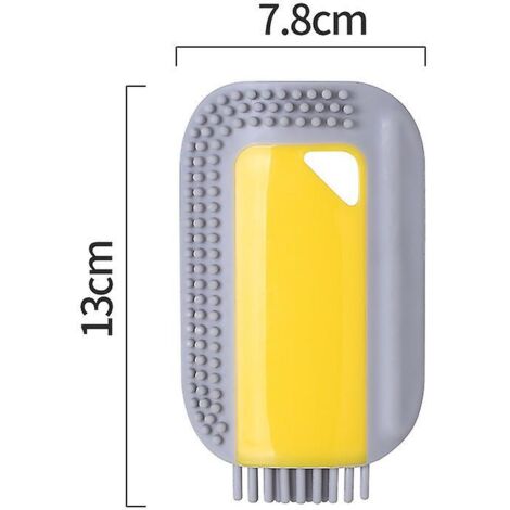 Lot de 2 brosses de nettoyage en silicone de haute qualité pour lavabo et plan de travail - Jaune (1/4)