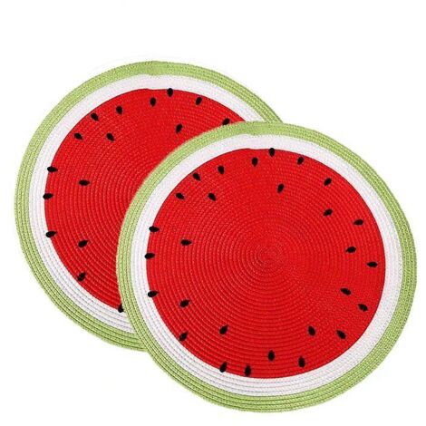 Tapis isolant thermique rond tissé en forme de pastèque européenne, écologique (1/5)