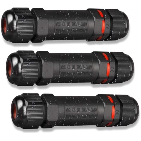 Kit de boîtier de jonction étanche pour connecteurs électriques extérieurs - Indice de protection IP68 pour câbles de 1 à 13 mm (1/5)