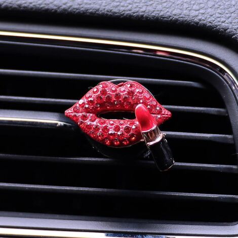 Désodorisant de voiture à clip en forme de lèvres rouges, aromathérapie, pour décoration intérieure (1/5)