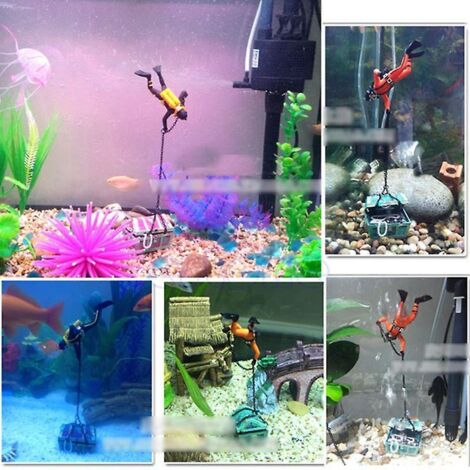 Décoration de plongeur chasseur de trésors pour aquarium (1/4)
