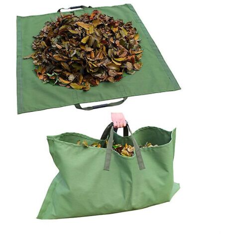 Sac à déchets de jardin écologique, durable et réutilisable, 2 en 1, pliable, imperméable, en Oxford avec fermeture éclair - 145 x 142 cm (1/5)