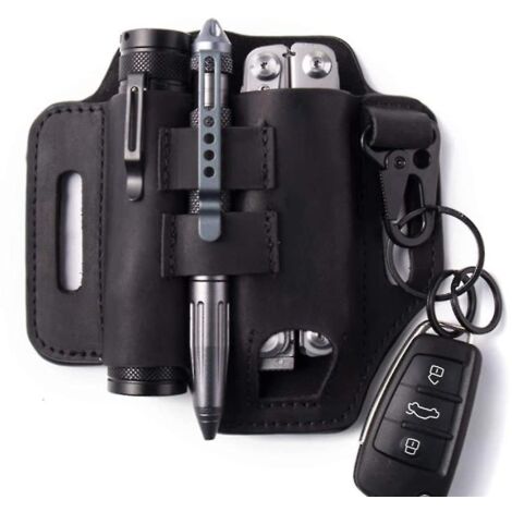 Étui en cuir pour outil multifonction avec 3 poches (1/3)