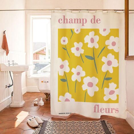 Rideau de douche imperméable et anti-moisissure en polyester dégradé, 180 x 180 cm, modèle 1 (1/5)