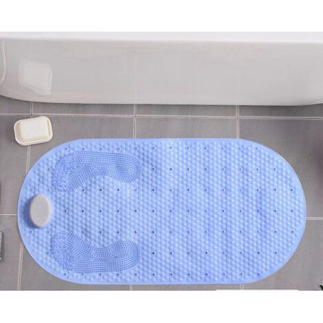 Tapis de douche antidérapant en PVC avec pierre ponce amovible - 40 x 80 cm (1/4)