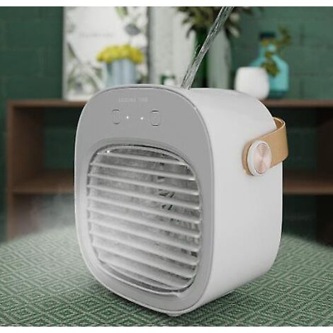 Mini climatiseur portable blanc silencieux à 3 vitesses et ventilateur de bureau USB (1/4)